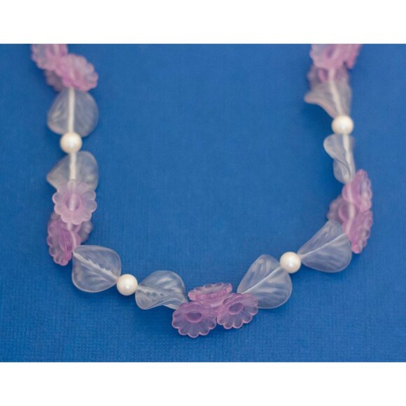 18", Flower Flower Vintage Beaded Necklace by Avon - D6 - Picture 1 of 5